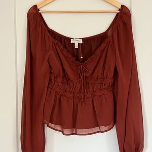 NWOT Privy Women's Deep Rust Blouse (Juniors)